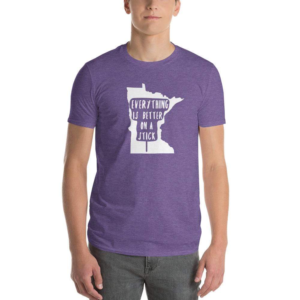 Minnesota State Fair "Everything Is Better on a Stick" Men's/Unisex T-Shirt ThatMNLife T-Shirt Heather Purple / S Minnesota Custom T-Shirts and Gifts