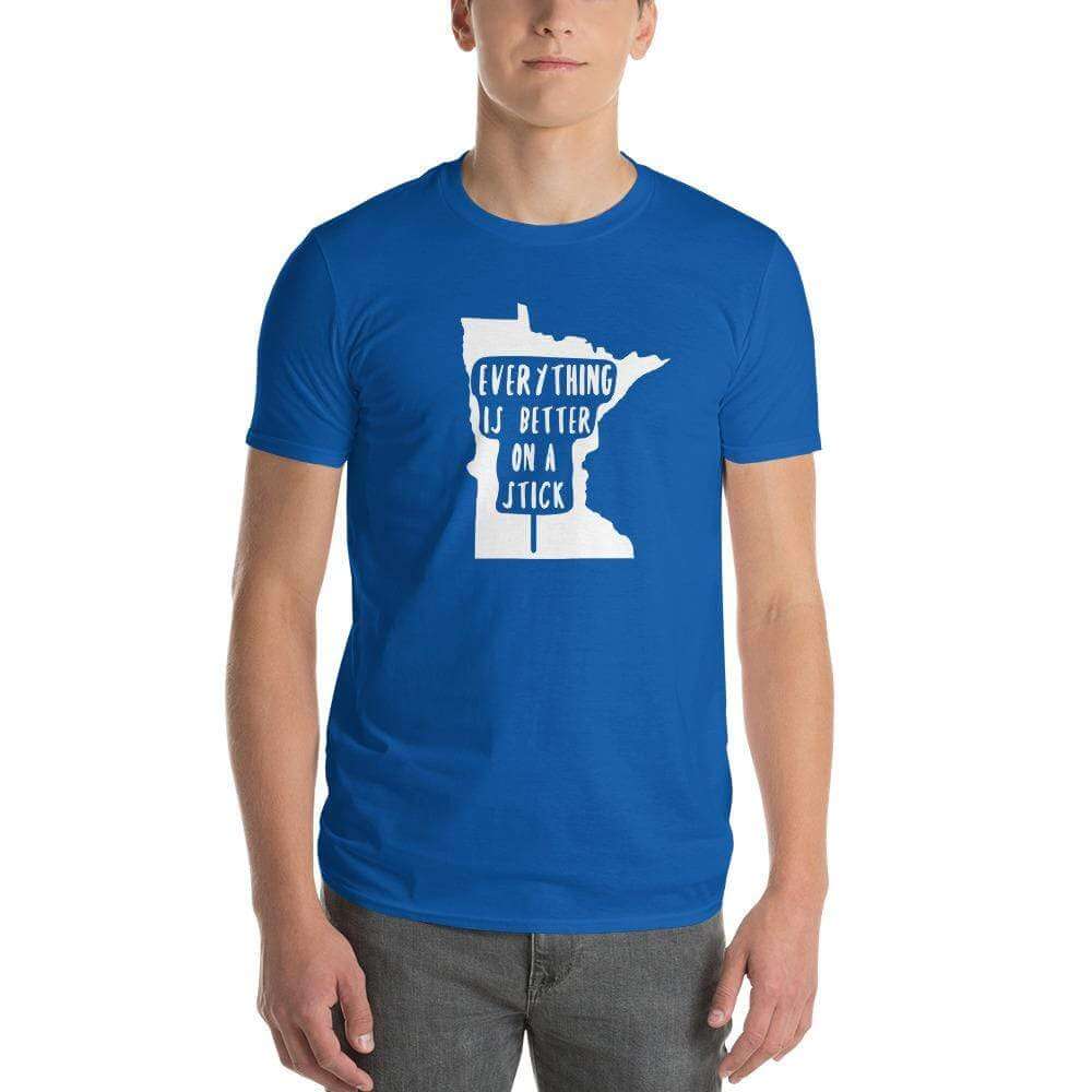 Minnesota State Fair "Everything Is Better on a Stick" Men's/Unisex T-Shirt ThatMNLife T-Shirt Royal Blue / S Minnesota Custom T-Shirts and Gifts