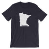 Minnesota State is My Home Men's/Unisex T-Shirt ThatMNLife T-Shirt Navy / S Minnesota Custom T-Shirts and Gifts