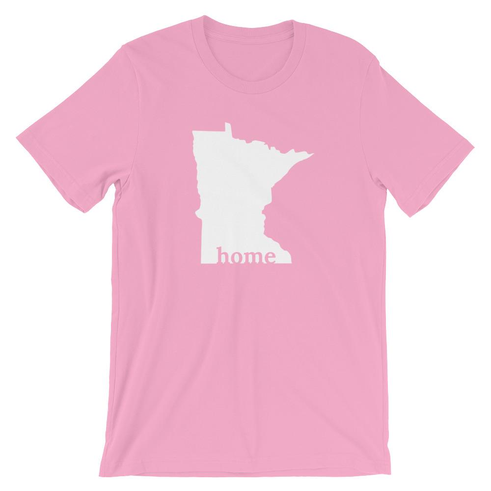 Minnesota State is My Home Men's/Unisex T-Shirt ThatMNLife T-Shirt Pink / S Minnesota Custom T-Shirts and Gifts