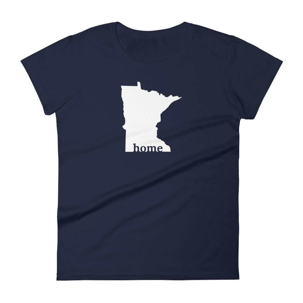 Minnesota State is My Home Women's T-Shirt ThatMNLife T-Shirt Navy / S Minnesota Custom T-Shirts and Gifts