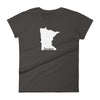 Load image into Gallery viewer, Minnesota State is My Home Women&#39;s T-Shirt ThatMNLife T-Shirt Smoke / S Minnesota Custom T-Shirts and Gifts