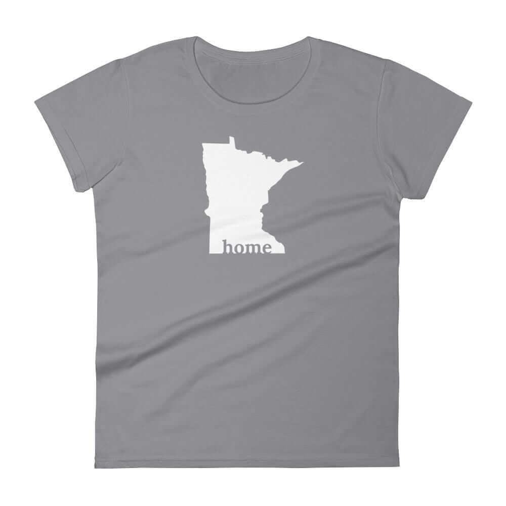 Minnesota State is My Home Women's T-Shirt ThatMNLife T-Shirt Storm Grey / S Minnesota Custom T-Shirts and Gifts