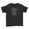 Minnesota State Kids/Youth T-Shirt ThatMNLife T-Shirt Black / XS Minnesota Custom T-Shirts and Gifts