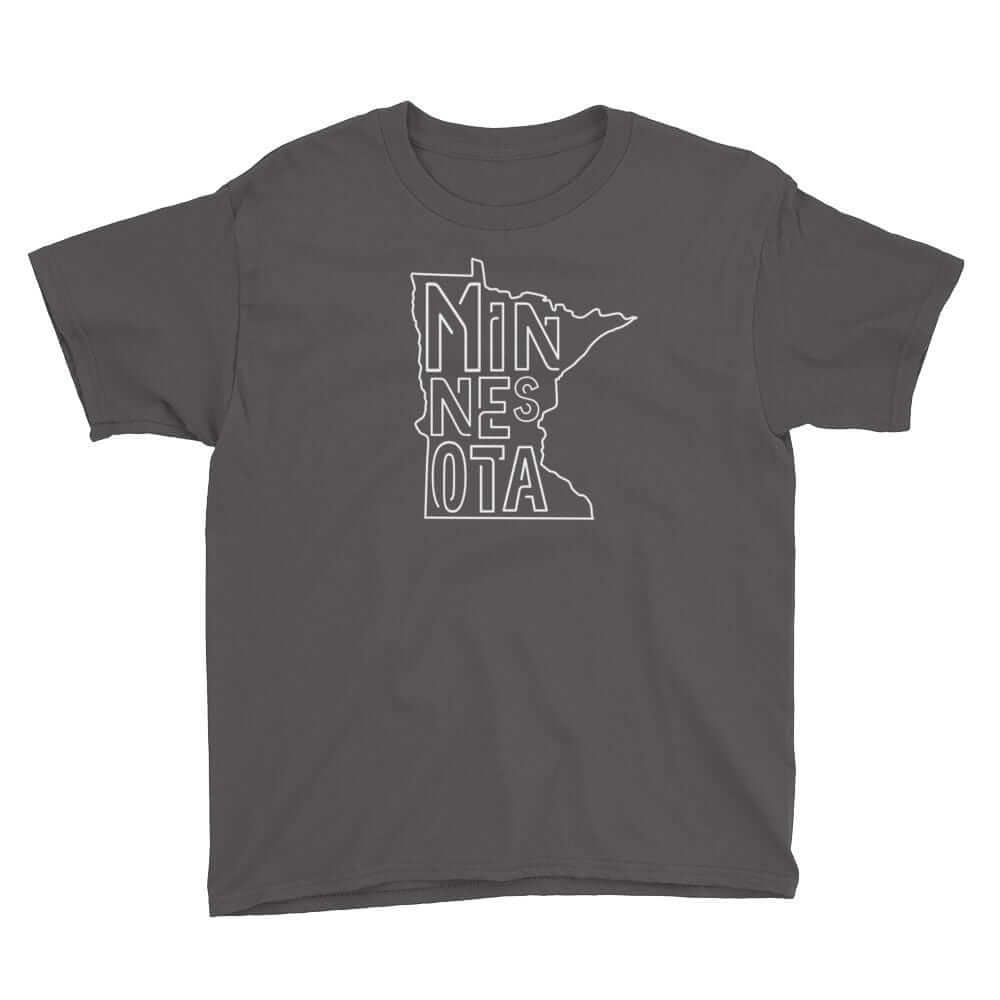 Minnesota State Kids/Youth T-Shirt ThatMNLife T-Shirt Charcoal / XS Minnesota Custom T-Shirts and Gifts