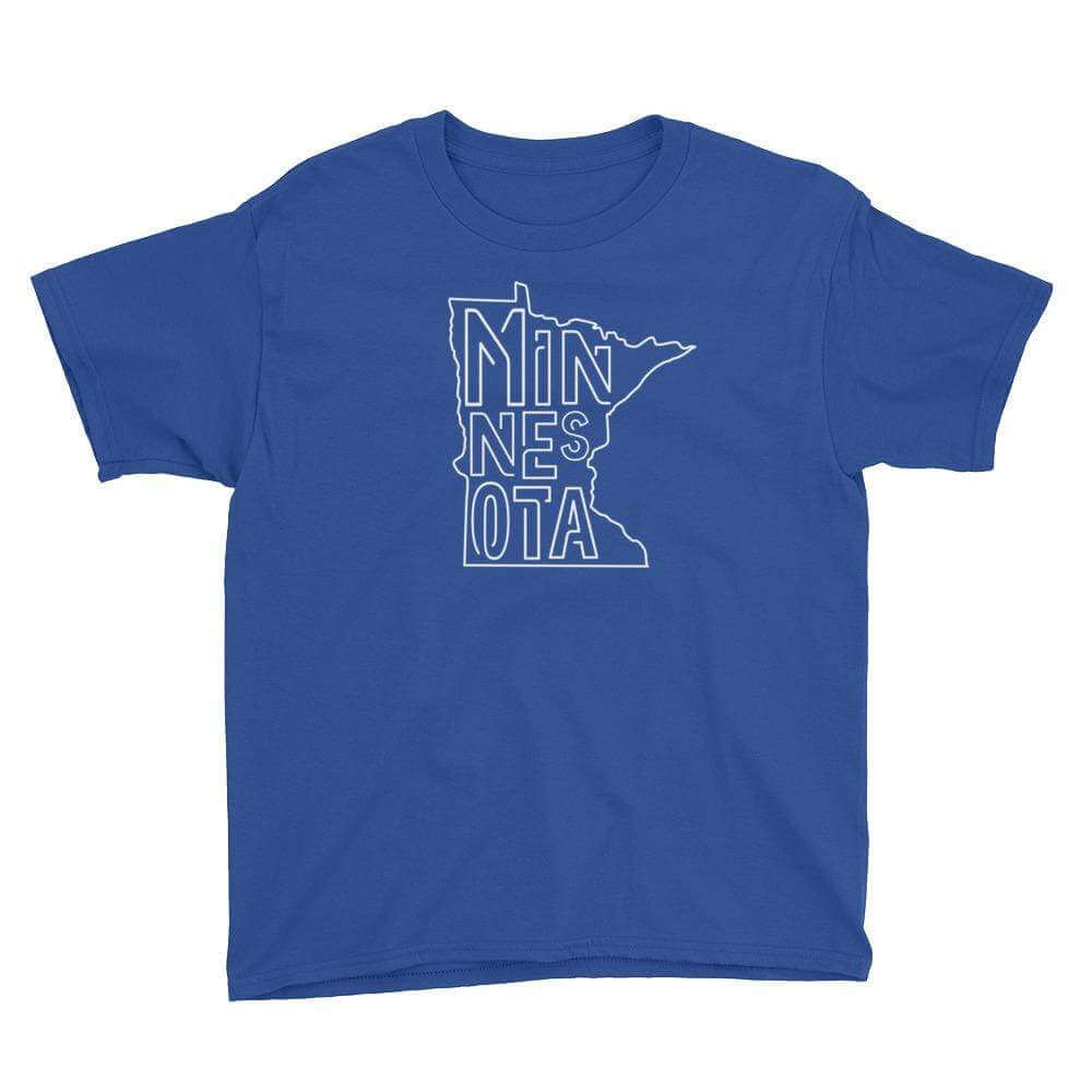 Minnesota State Kids/Youth T-Shirt ThatMNLife T-Shirt Royal Blue / XS Minnesota Custom T-Shirts and Gifts