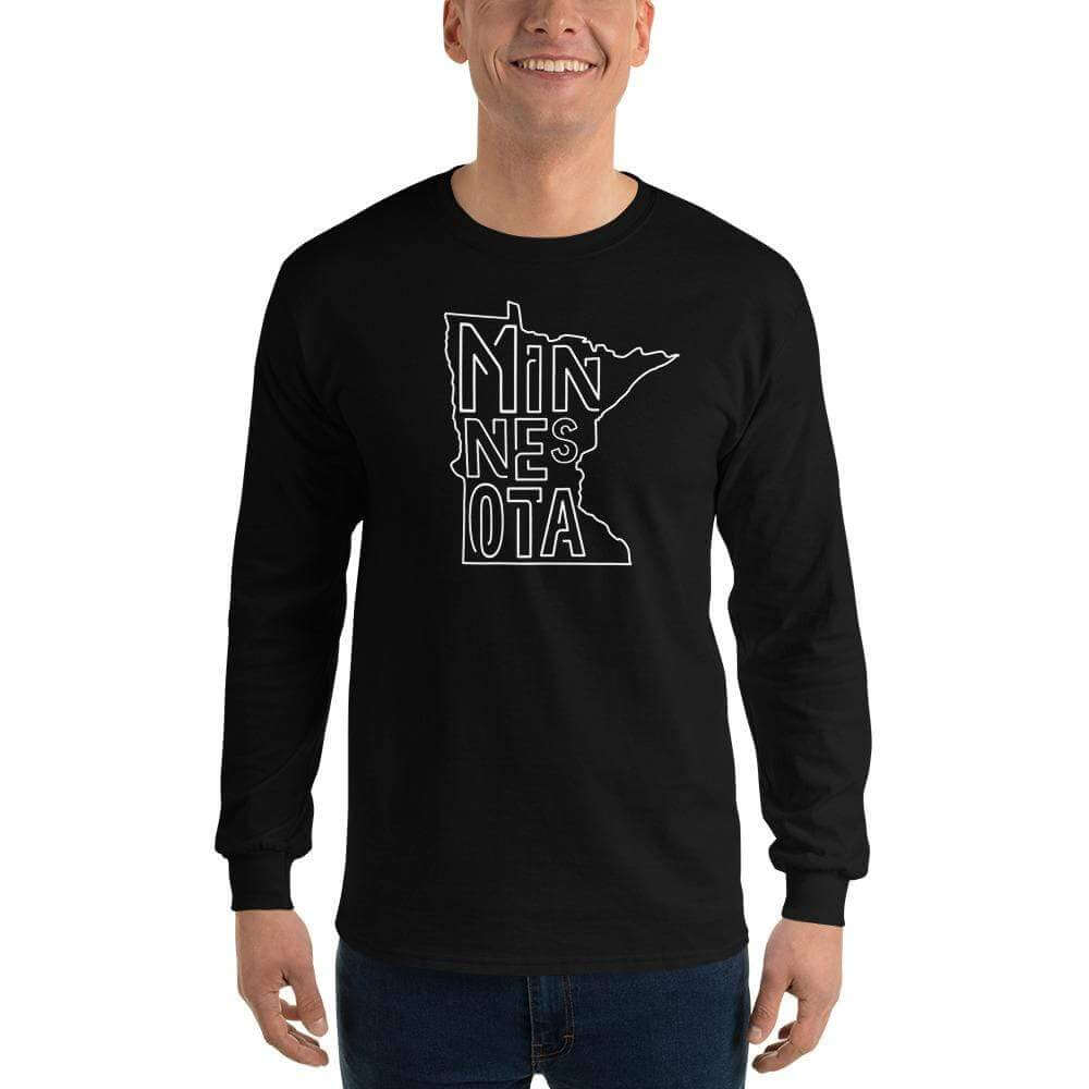 Minnesota State Long Sleeve T-Shirt ThatMNLife Long Sleeve Black / S Minnesota Custom T-Shirts and Gifts