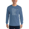 Minnesota State Long Sleeve T-Shirt ThatMNLife Long Sleeve Indigo Blue / S Minnesota Custom T-Shirts and Gifts