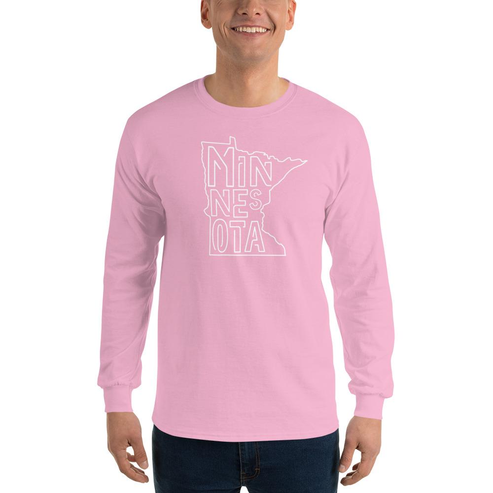 Minnesota State Long Sleeve T-Shirt ThatMNLife Long Sleeve Light Pink / S Minnesota Custom T-Shirts and Gifts