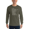 Minnesota State Long Sleeve T-Shirt ThatMNLife Long Sleeve Military Green / S Minnesota Custom T-Shirts and Gifts