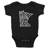 Load image into Gallery viewer, Minnesota State Outdoors (Hike, Canoe, Fish, Hunt, Camp) Baby Onesie ThatMNLife Baby Onesie Black / 6M Minnesota Custom T-Shirts and Gifts