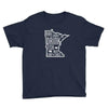 Minnesota State Outdoors (Hike, Canoe, Fish, Hunt, Camp) Youth T-Shirt ThatMNLife T-Shirt Navy / XS Minnesota Custom T-Shirts and Gifts