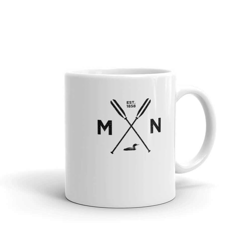 Outdoors Minnesota - MN, Est 1858, Loon, Oars Coffee Mug ThatMNLife Coffee Mug 11 Minnesota Custom T-Shirts and Gifts
