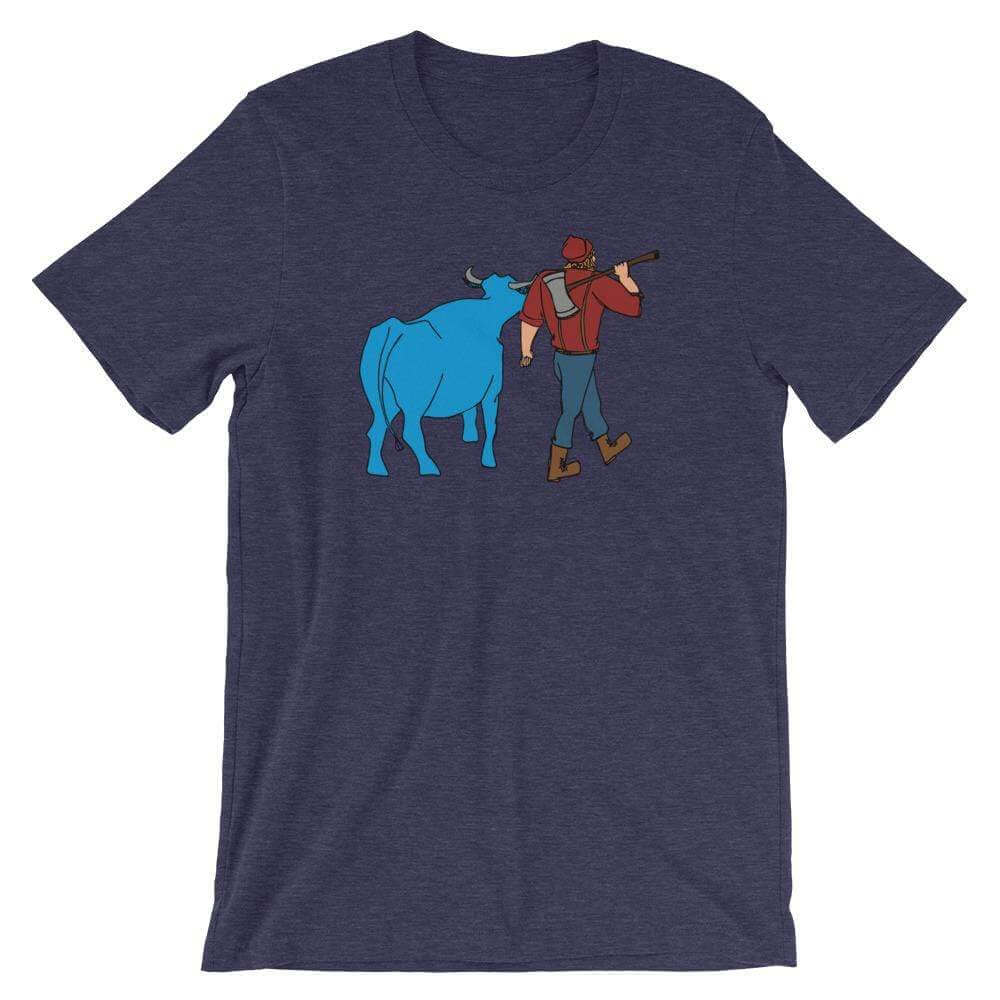 Paul Bunyan/Babe the Blue Ox Men's/Unisex T-Shirt ThatMNLife T-Shirt Heather Midnight Nav / S Minnesota Custom T-Shirts and Gifts