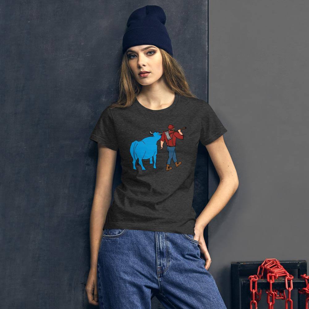 Paul Bunyan/Babe the Blue Ox Women's T-Shirt ThatMNLife T-Shirt Heather Dark Grey / S Minnesota Custom T-Shirts and Gifts