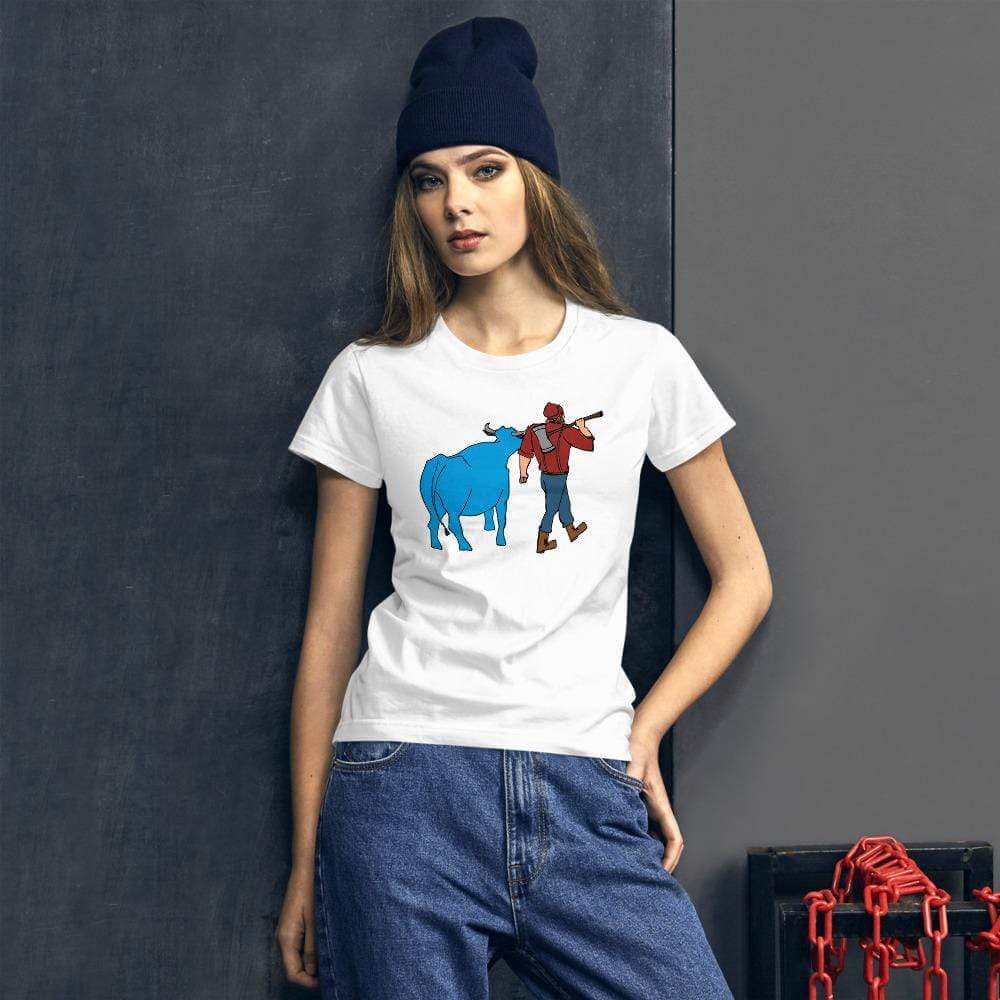 Paul Bunyan/Babe the Blue Ox Women's T-Shirt ThatMNLife T-Shirt White / S Minnesota Custom T-Shirts and Gifts
