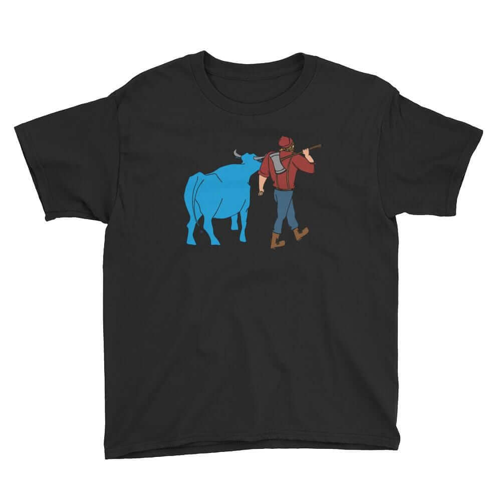 Paul Bunyan/Babe the Blue Ox Youth T-Shirt ThatMNLife T-Shirt Black / XS Minnesota Custom T-Shirts and Gifts