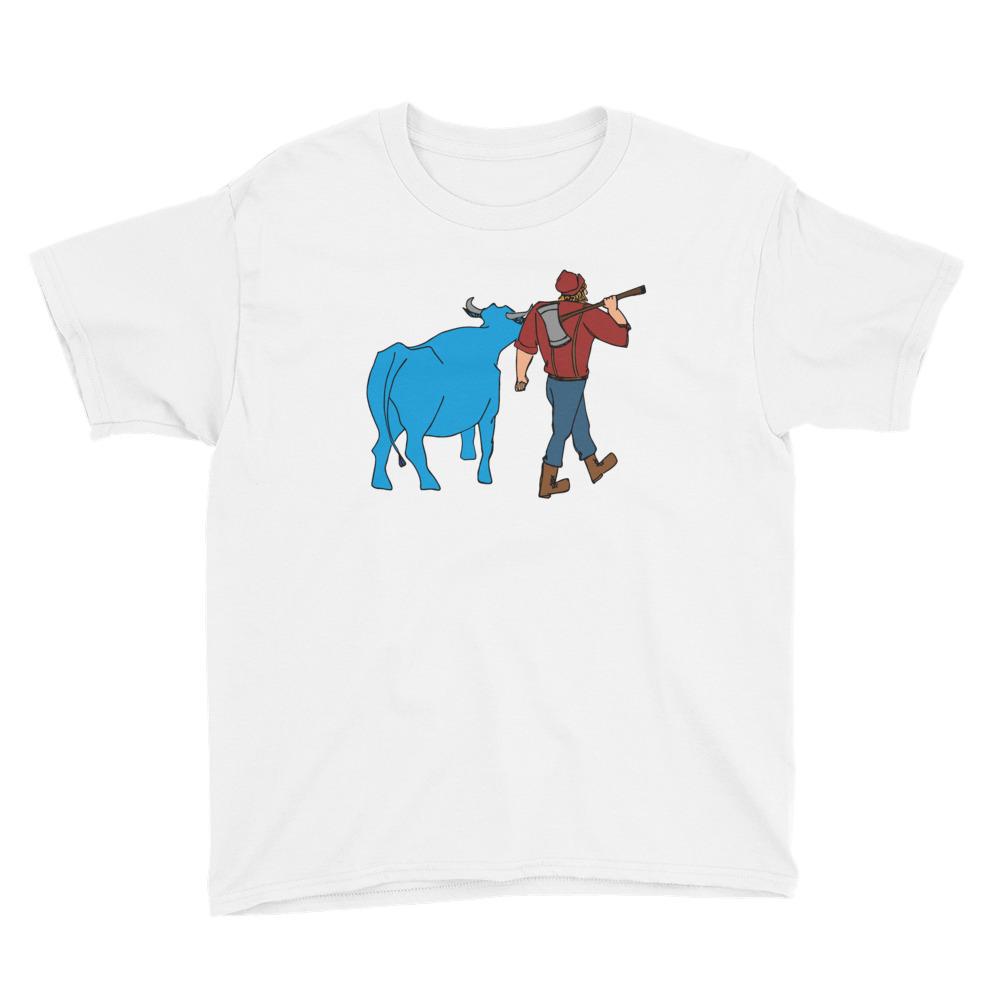 Paul Bunyan/Babe the Blue Ox Youth T-Shirt ThatMNLife T-Shirt White / XS Minnesota Custom T-Shirts and Gifts