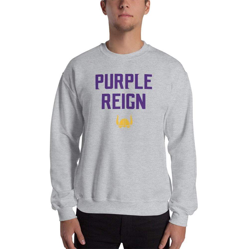 Purple Reign Minnesota Vikings Fan Sweatshirt ThatMNLife Long Sleeve Sport Grey / S Minnesota Custom T-Shirts and Gifts