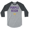 Load image into Gallery viewer, Purple Reign Minnesota Vikings Men&#39;s/Unisex Raglan ThatMNLife Long Sleeve Grey/Heather Charcoa / XS Minnesota Custom T-Shirts and Gifts