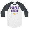 Purple Reign Minnesota Vikings Men's/Unisex Raglan ThatMNLife Long Sleeve White/Heather Charco / XS Minnesota Custom T-Shirts and Gifts
