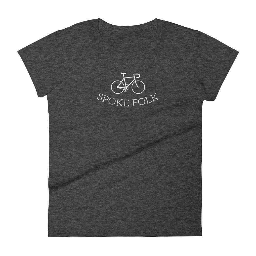 Spoke Folk - Minnesota Road Bike, Mountain, Cyclist Women's T-Shirt ThatMNLife T-Shirt Heather Dark Grey / S Minnesota Custom T-Shirts and Gifts